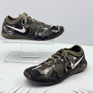 Nike Womens Sz 6.5  Dual Fusion Hit Green Training Shoes Camouflage 844667‎ EUC